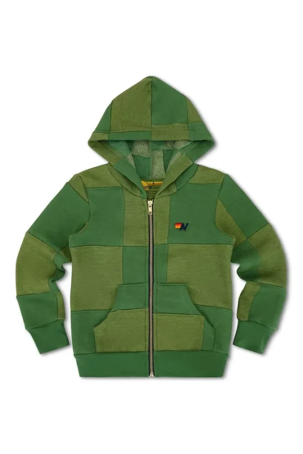 KID'S CHECK QUILTED ZIP HOODIE