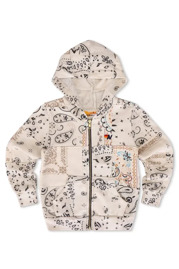 KID'S BANDANA QUILTED ZIP HOODIE