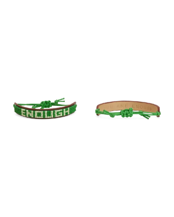 Aviator Nation X ENOUGH Beaded Leather Bracelet