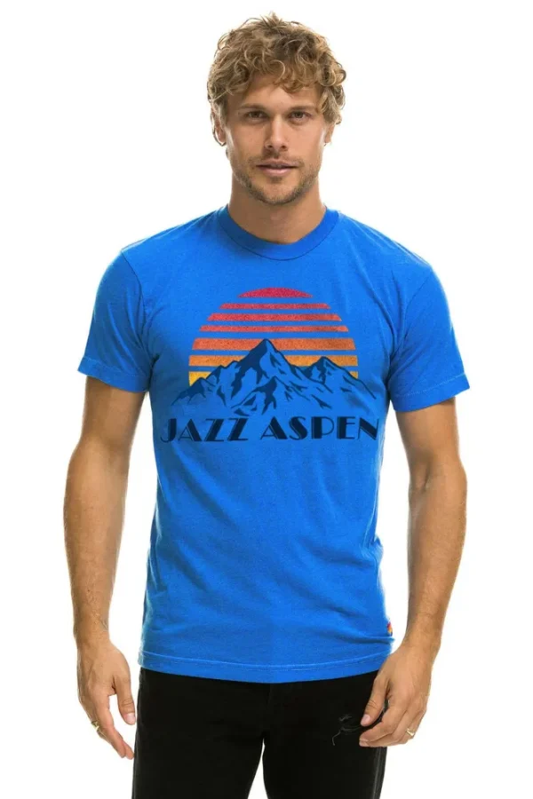 JAZZ ASPEN SNOWMASS 2025 CREW TEE SHIRT - ADVENTURE BLUE