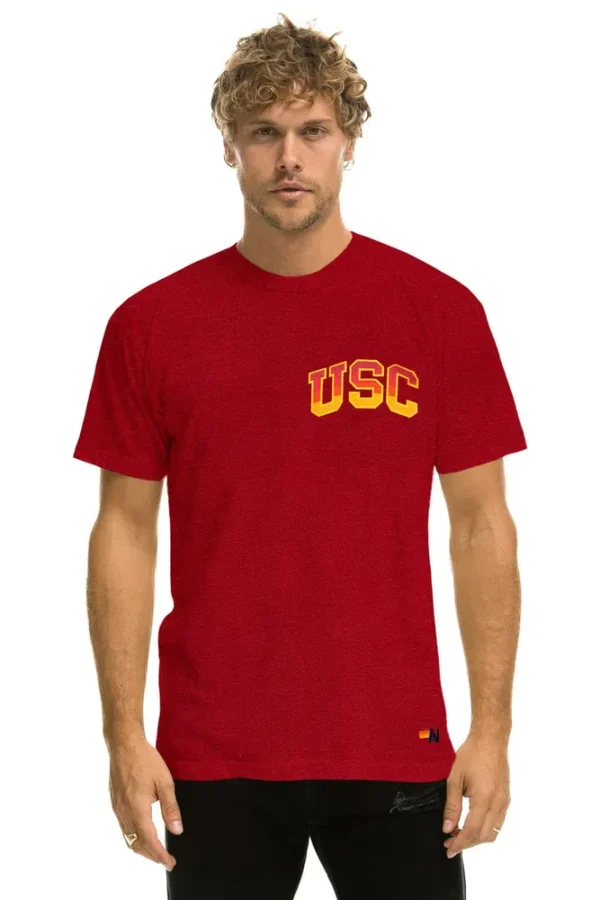 UNIVERSITY OF SOUTHERN CALIFORNIA BOLT CREW TEE SHIRT - CARDINAL