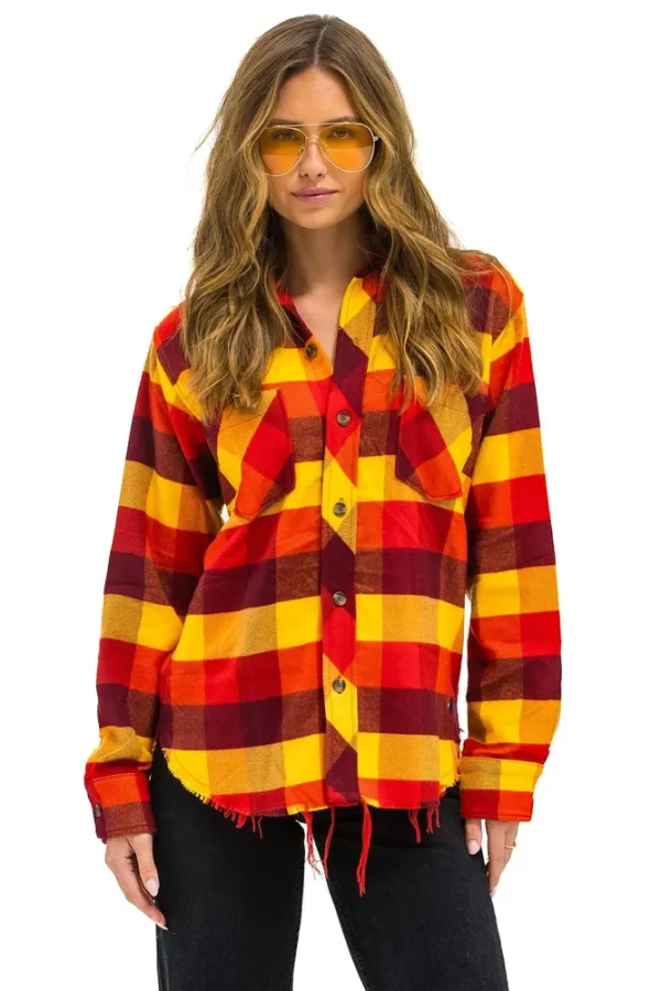 PLAID FLANNEL WESTERN SHIRT