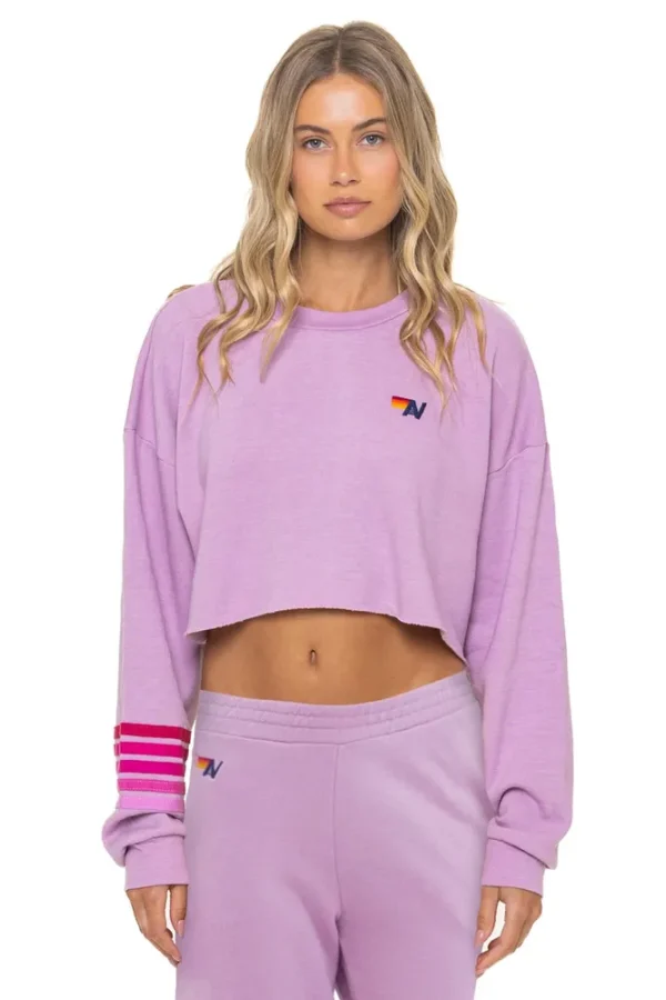 RUGBY STITCH CROPPED CREW SWEATSHIRT RELAXED