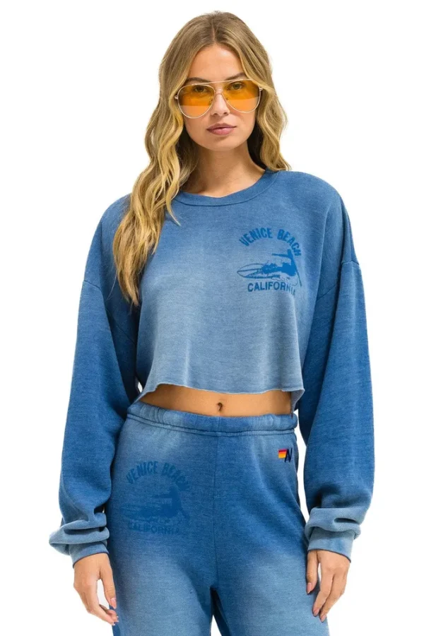 VENICE SURFER CROPPED CREW SWEATSHIRT RELAXED