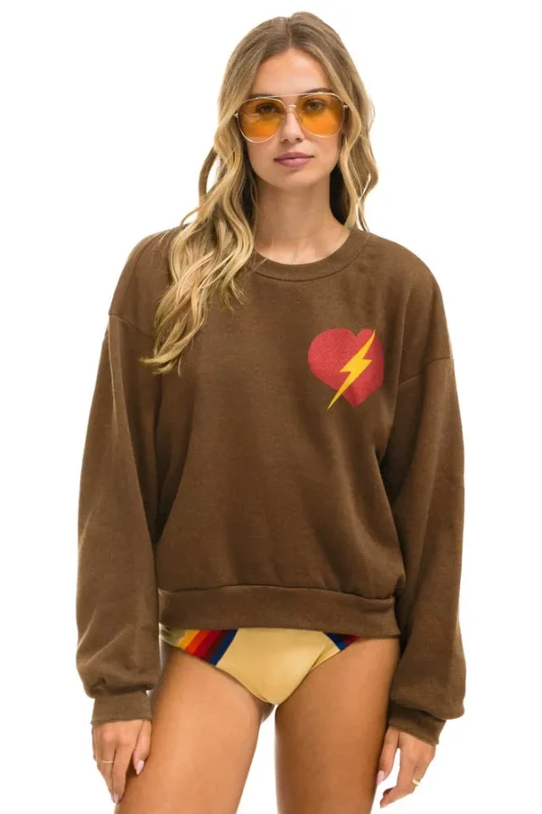 BOLT HEART RELAXED CREW SWEATSHIRT
