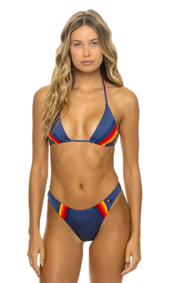 5 STRIPE LUXE TRIANGLE BIKINI TOP