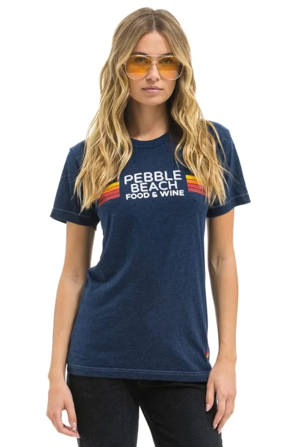 PEBBLE BEACH FOOD & WINE 2025 UNISEX CREW TEE - NAVY