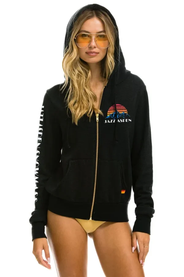 JAZZ ASPEN SNOWMASS 2025 ZIP HOODIE - BLACK