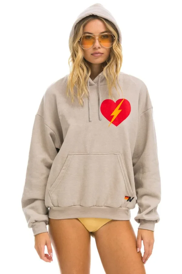BOLT HEART PULLOVER RELAXED HOODIE