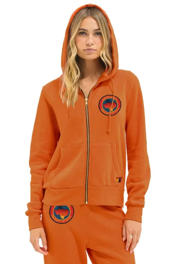 UNIVERSITY OF TEXAS CIRCLE PRINT ZIP HOODIE - BURNT ORANGE