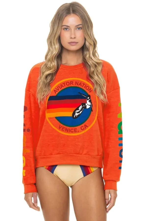AVIATOR NATION RELAXED VENICE CREW SWEATSHIRT