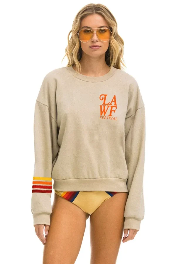 LOS ANGELES WINE & FOOD 2025 CREW SWEATSHIRT RELAXED - SAND