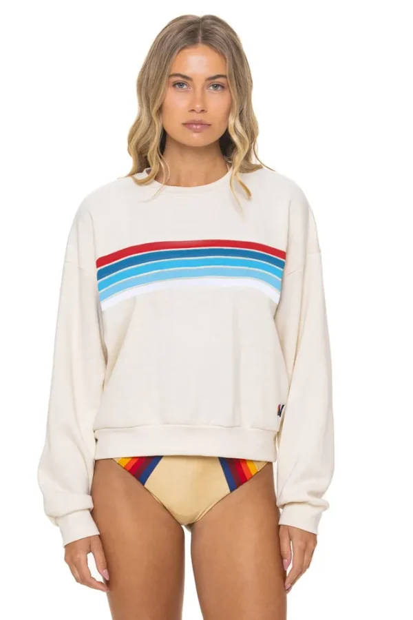 5 STRIPE AMERICA RELAXED CREW SWEATSHIRT