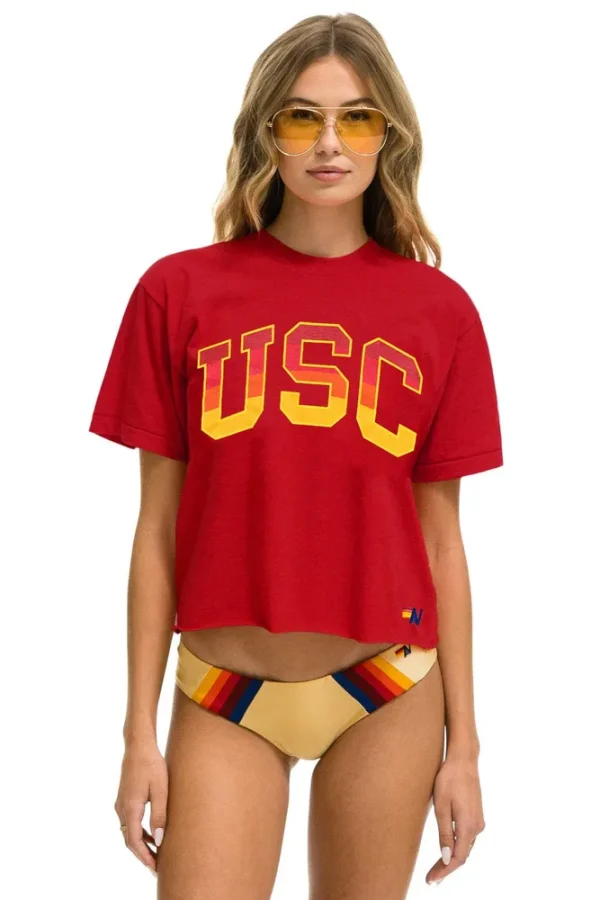 UNIVERSITY OF SOUTHERN CALIFORNIA BOYFRIEND TEE - CARDINAL