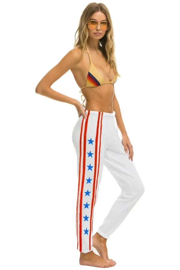 STARS SWEATPANTS -WHITE // USA