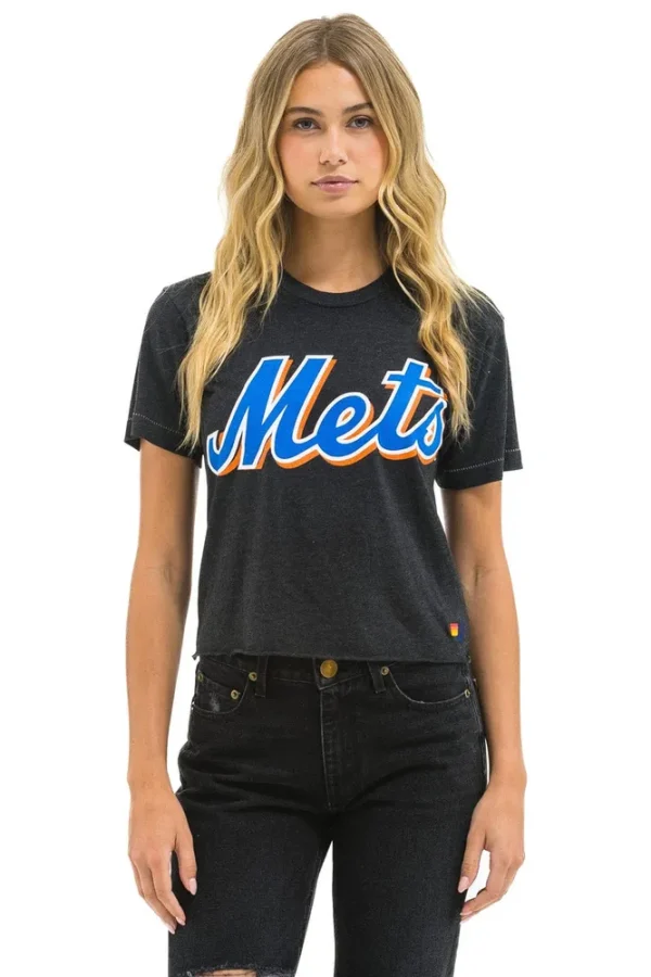 NY METS AVIATOR NATION BOYFRIEND TEE - BLACK