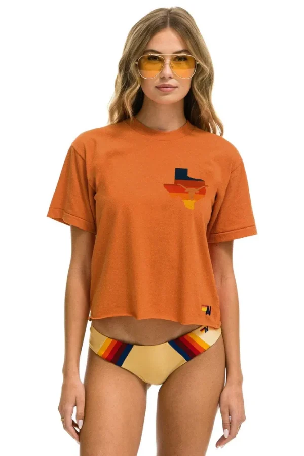 UNIVERSITY OF TEXAS STATE LOGO BOYFRIEND TEE - BURNT ORANGE
