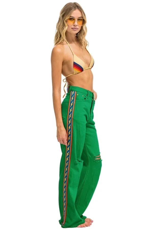BOLT STRIPE HI RISE WIDE-LEG GYPSY JEAN