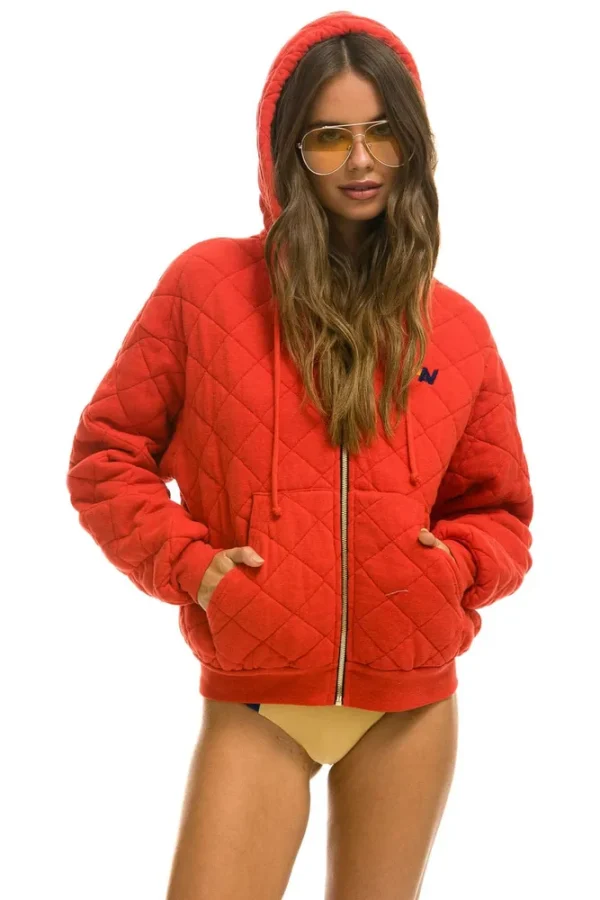 QUILTED ZIP HOODIE RELAXED