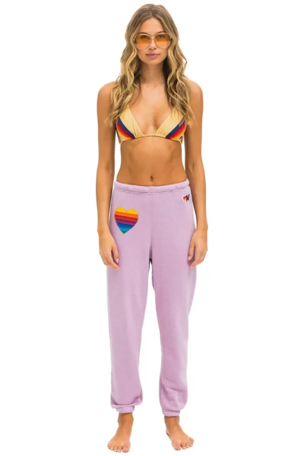 RAINBOW HEART STITCH SWEATPANTS