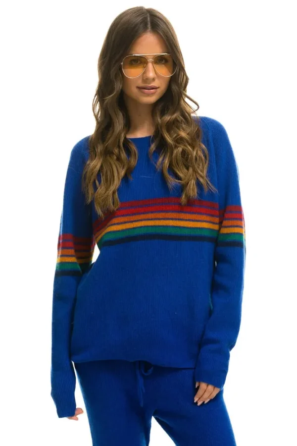 RAINBOW STRIPE 6 UNISEX CASHMERE SWEATER