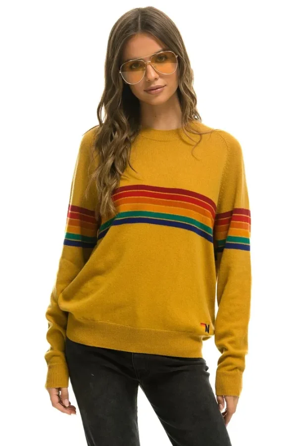 RAINBOW STRIPE 6 UNISEX LIGHT CASHMERE SWEATER