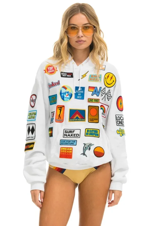 VINTAGE PATCH RELAXED PULLOVER HOODIE