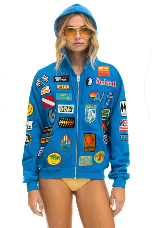 VINTAGE PATCH ZIP HOODIE RELAXED