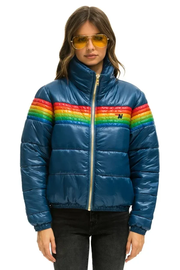 6 STRIPE LUXE APRES PUFFER JACKET