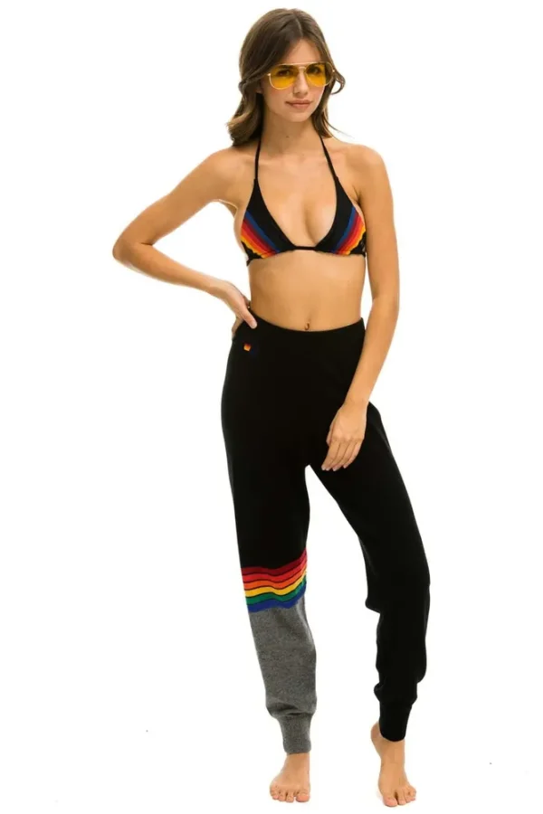 RAINBOW STRIPE CASHMERE LIGHT SWEATER PANT
