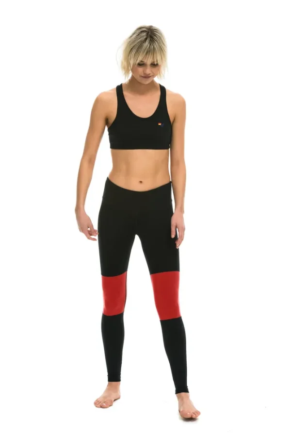SPRINTER FULL LENGTH LEGGINGS - BLACK // RED